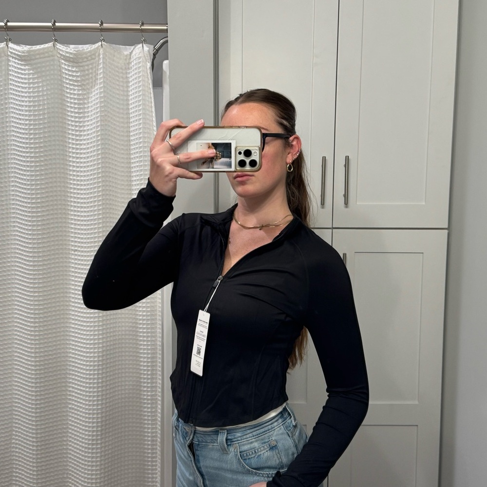 Black Zip-Up Athletic Jacket - Picture 2 of 8